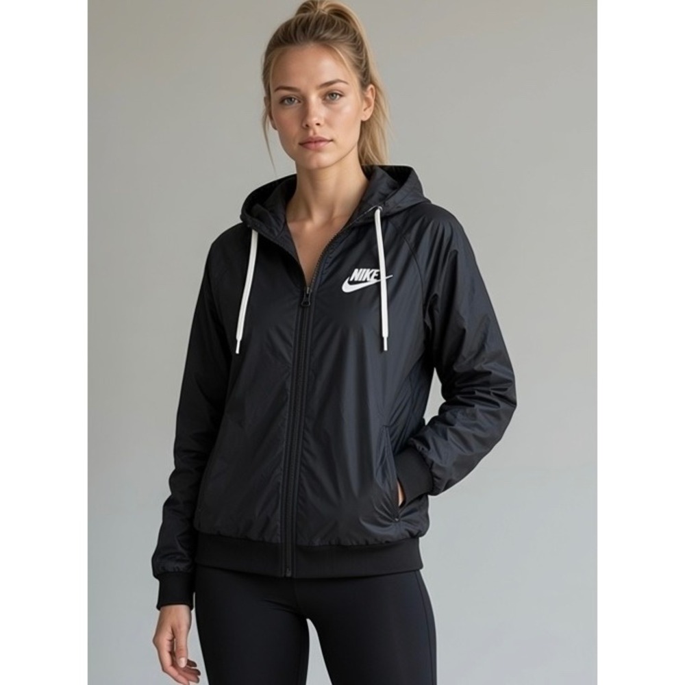 Nike Sportswear Windrunner Full Zip Hoodie Jacket Black Small Women Activewear